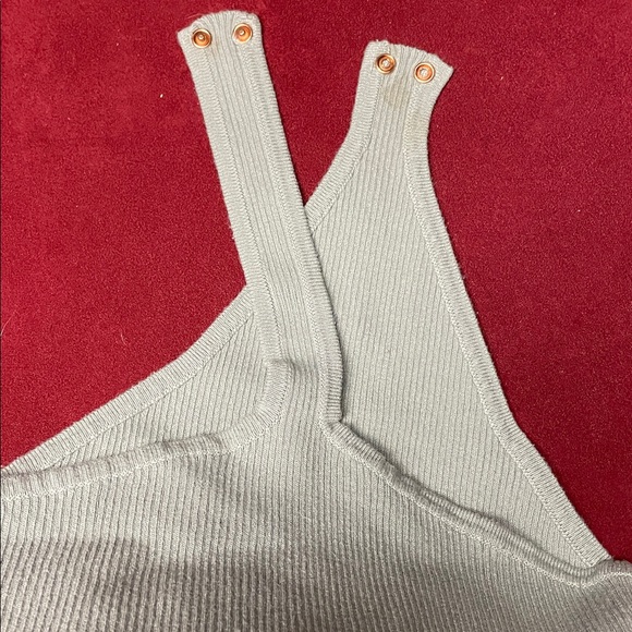 Women's Cream Ribbed Button-Down Top - Picture 3 of 3